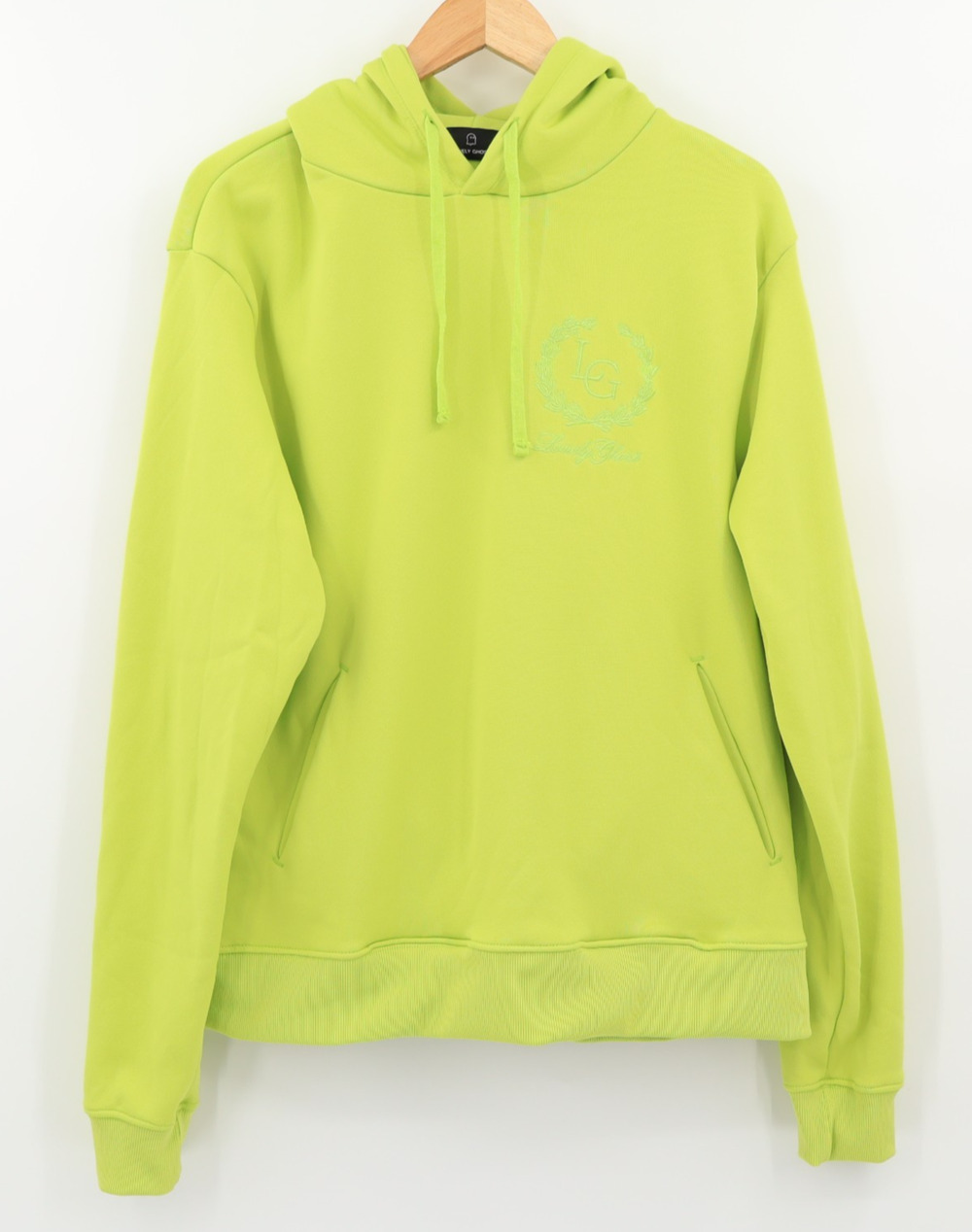 Lonely Ghost Sz L Neon Green Monogram Long Sleeve Pullover Hoodie